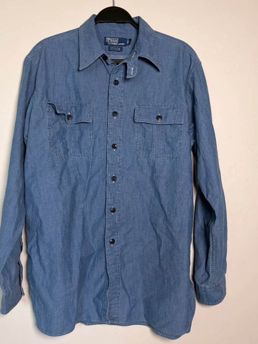 Polo Ralph Lauren Men's Vintage 1990's Donington Chambray Blue Button Down
